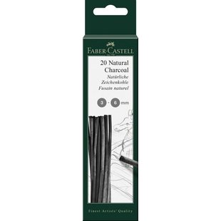 Faber-Castell Pitt Monochrome Houtskool  20 st. 3-6 mm