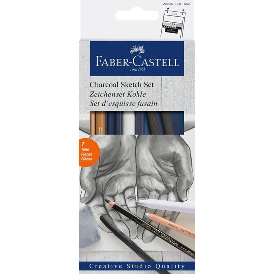 Faber Castell Faber Castell Houtskool Set 7-Delig