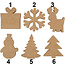 Creotime Papier mache kerstdecoratie nr. 1  Cadeautje ca. 10,5x9,5cm. 2cm. dik 1 st.