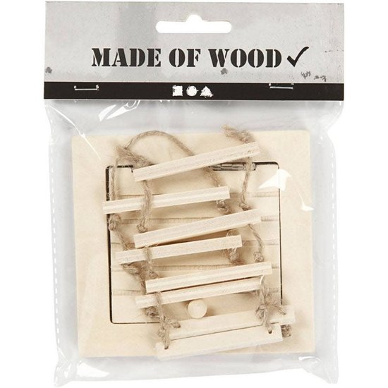 Creotime Houten Zolderluik en touwladder