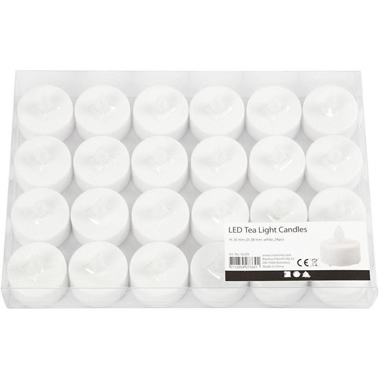 Creotime Waxinelichten 35x38mm 24 st. met aan-/uit knop