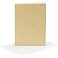 Creotime Kaarten en Enveloppen 10,5x15 cm. 4 st. Goud Glitter