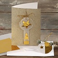 Creotime Kaarten en Enveloppen 10,5x15 cm. 4 st. Goud Glitter
