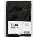 Creotime Kaarten en Enveloppen 10,5x15 cm. 4 st. Zwart Glitter