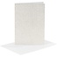 Creotime Kaarten en Enveloppen 10,5x15 cm. 4 st. Wit Glitter