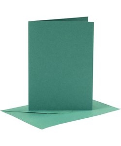 Kaarten en Enveloppen 10,5x15cm. 6 st. Groen