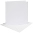 Creotime Kaarten & Enveloppen  Kaart 15,2x15,2cm. Enveloppe 16x16cm. 4st. Wit