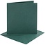 Creotime Kaarten & Enveloppen  Kaart 15,2x15,2cm. Enveloppe 16x16cm. 4st. Donker groen