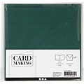 Creotime Kaarten & Enveloppen  Kaart 15,2x15,2cm. Enveloppe 16x16cm. 4st. Donker groen