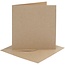 Creotime Kaarten & Enveloppen  Kaart 15,2x15,2cm. Enveloppe 16x16cm. 4st. Naturel Kraft