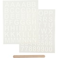 Creotime Rub-On Stickers Letters En Cijfers Hoogte  17 mm.  Wit incl. tool