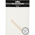 Creotime Rub-On Stickers Letters En Cijfers Hoogte  17 mm.  Wit incl. tool