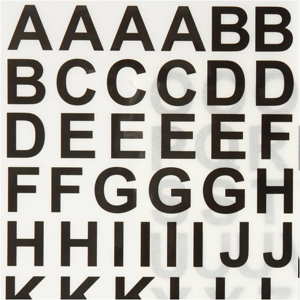 kraam bezoeker streep Creotime Rub-On Stickers Letters En Cijfers Hoogte 17 mm. Zwart incl. tool  | Creaflex