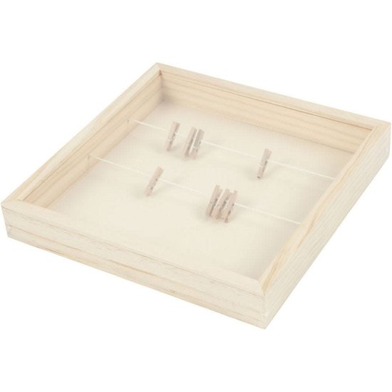 Creotime 3D fotolijst 23x23 cm, diep 35 mm met ophanghaakjes  triplex