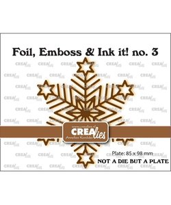 Crealies Foil, Emboss & Ink it GEOMETRIC SNOWFLAKE BIG - LET OP DIT IS GEEN STANS