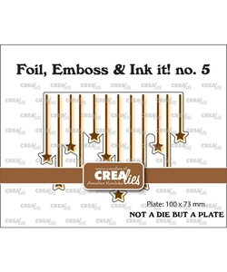 Crealies Foil, Emboss & Ink it HANGENDE STERREN - LET OP DIT IS GEEN STANS