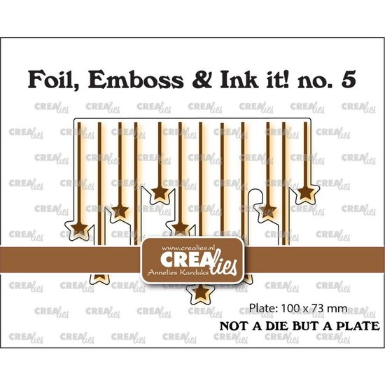 Crealies Crealies Foil, Emboss & Ink it HANGENDE STERREN - LET OP DIT IS GEEN STANS