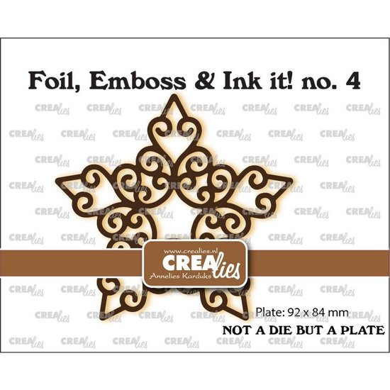 Crealies Crealies Foil, Emboss & Ink it CURLY STAR BIG - LET OP DIT IS GEEN STANS
