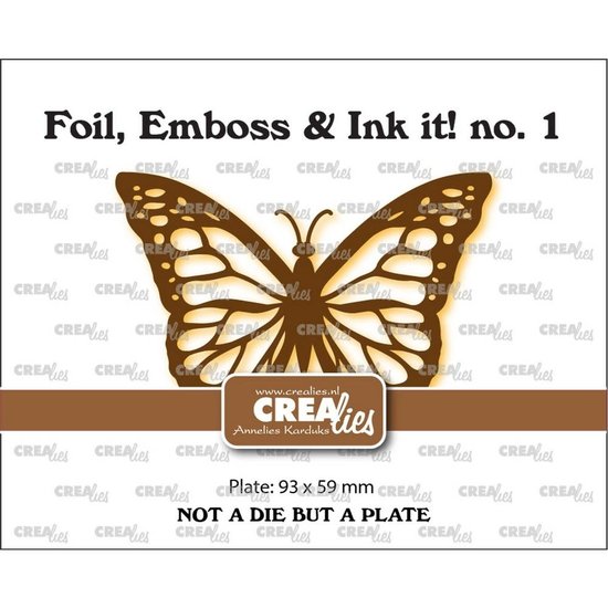 Crealies Crealies Foil, Emboss & Ink it MONARCH VLINDER - LET OP DIT IS GEEN STANS