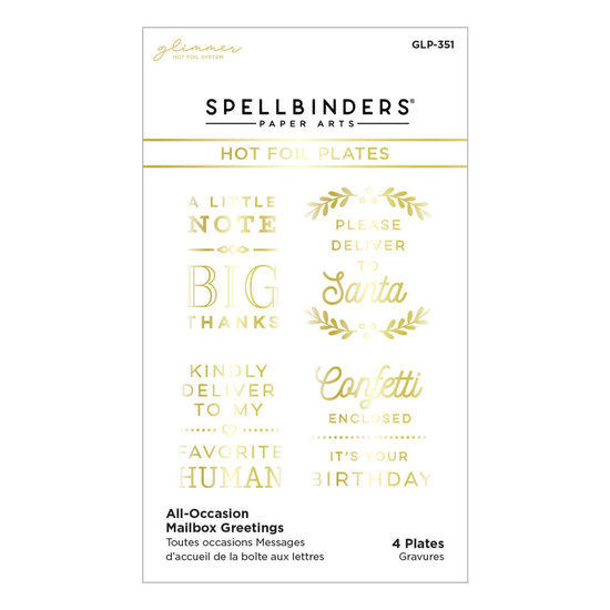 Spellbinders Spellbinders Glimmer Hot Foil Plate All-Occasion Mailbox Greetings 4st.