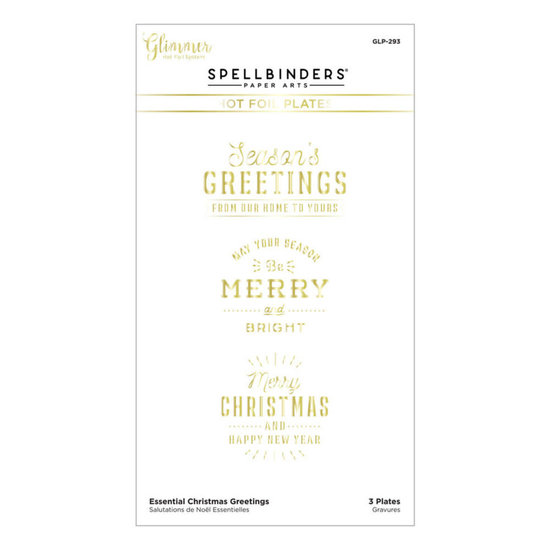Spellbinders Spellbinders Glimmer Hot Foil Plate Essential Christmas Greetings 3st.