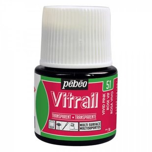 Pebeo Vitrail Glasverf Transparent 45ml Vivid Pink nr. 51