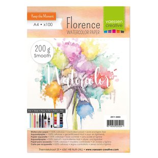 Florence Aquarel Papier Smooth A4 200g Off White 100st