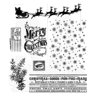 Tim Holtz Cling Stamp Christmas Nostalgia