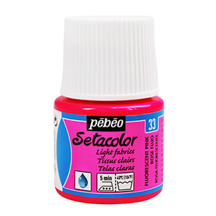 Pebeo Setacolor Textielverf Light Fabrics 45ml Fluor Pink nr. 33