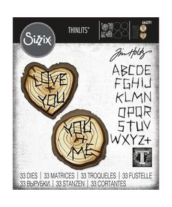 Sizzix Thinlits Die Set Tim Holtz Wood Slice 33 Dies