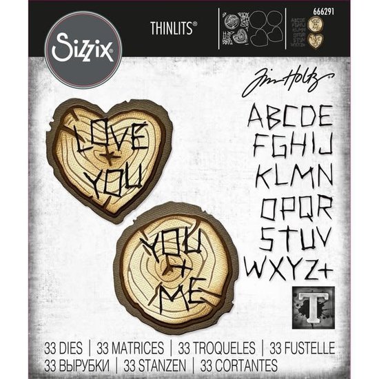 Tim Holtz Sizzix Thinlits Die Set Tim Holtz Wood Slice 33 Dies