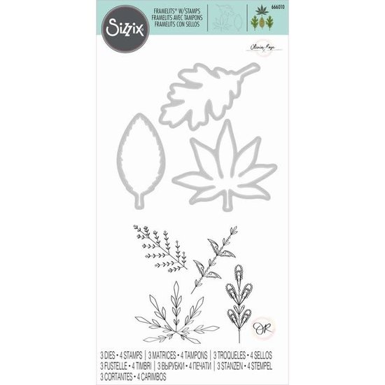 Sizzix Sizzix Framelits Die Set with Stamps Decorative Leaves