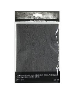 Ranger Distress Woodgrain Cardstock Halloween Black 10 sheets