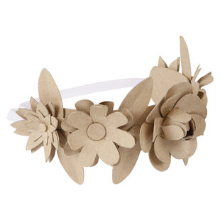 Decopatch Papier maché Diadeem Bloemen Met Elastiek 25cm.