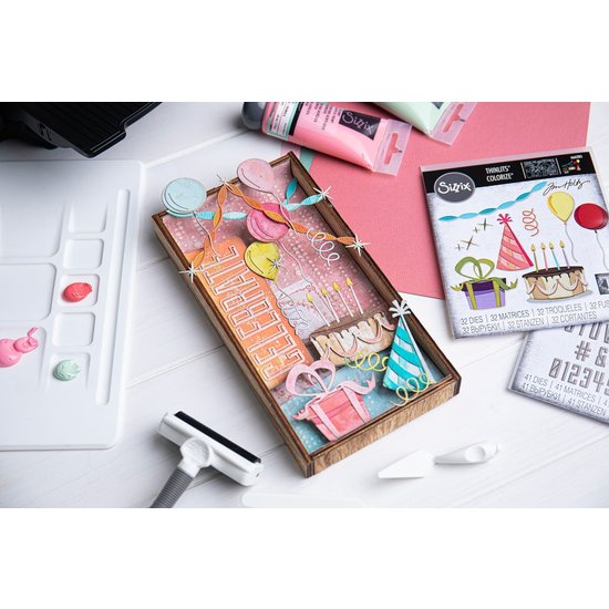 Tim Holtz Sizzix Thinlits Die Set Tim Holtz Celebrate Colorize 32 Dies