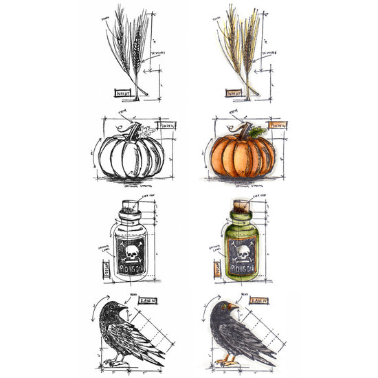 Tim Holtz Tim Holtz Cling Stamp Mini Blueprint Halloween 2