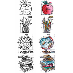 Tim Holtz Cling Stamp Mini Blueprint Schoolhouse