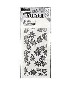 Tim Holtz Layering Stencil 4 1/8" x 8 1/2" Tiny Poinsettia