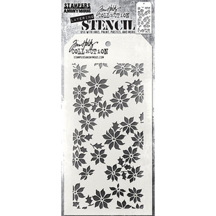 Tim Holtz Layering Stencil 4 1/8" x 8 1/2" Tiny Poinsettia