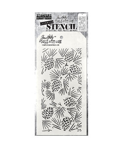 Tim Holtz Layering Stencil 4 1/8" x 8 1/2" Pine cones