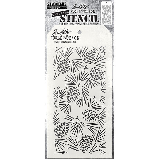 Tim Holtz Tim Holtz Layering Stencil 4 1/8" x 8 1/2" Pine cones
