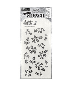 Tim Holtz Layering Stencil 4 1/8" x 8 1/2" Tiny Hollyberry