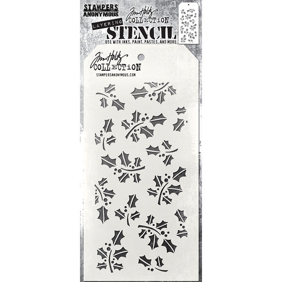 Tim Holtz Tim Holtz Layering Stencil 4 1/8" x 8 1/2" Tiny Hollyberry