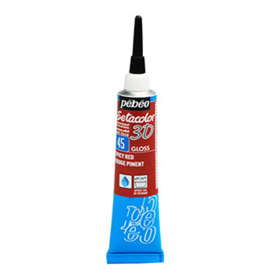 Pebeo Pebeo Setacolor Textielverf 3D Liner 20ml Glossy Spicy Red nr. 45
