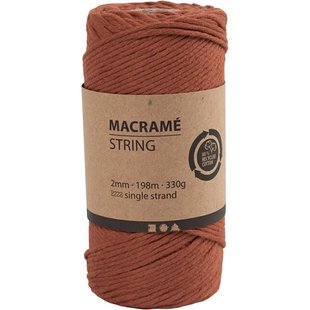 Macramé Koord 2mm 198m 330g Burnt Orange