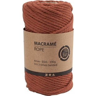 Macramé Koord  4mm 55m 330g Burnt Orange