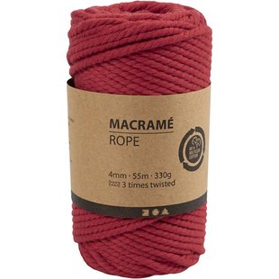 Macramé Koord  4mm 55m 330g Rood