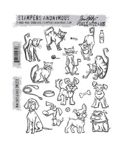 Tim Holtz Cling Stamp Mini Cats & Dogs