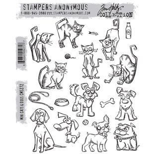 Tim Holtz Cling Stamp Mini Cats & Dogs