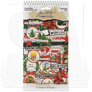 Tim Holtz Idea-Ology Sticker Book Christmas 314 pc